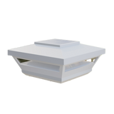 Deckorators 4" x 4" Omni Solar Post Cap Close-Up in White #color_white